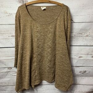 NWOT Madison & Berkeley Tan Knit Tribal Top